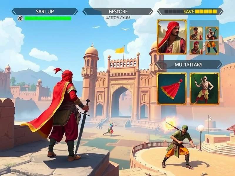 Jodhpur Daredevil gameplay screenshot showing character in traditional attire exploring ancient fort